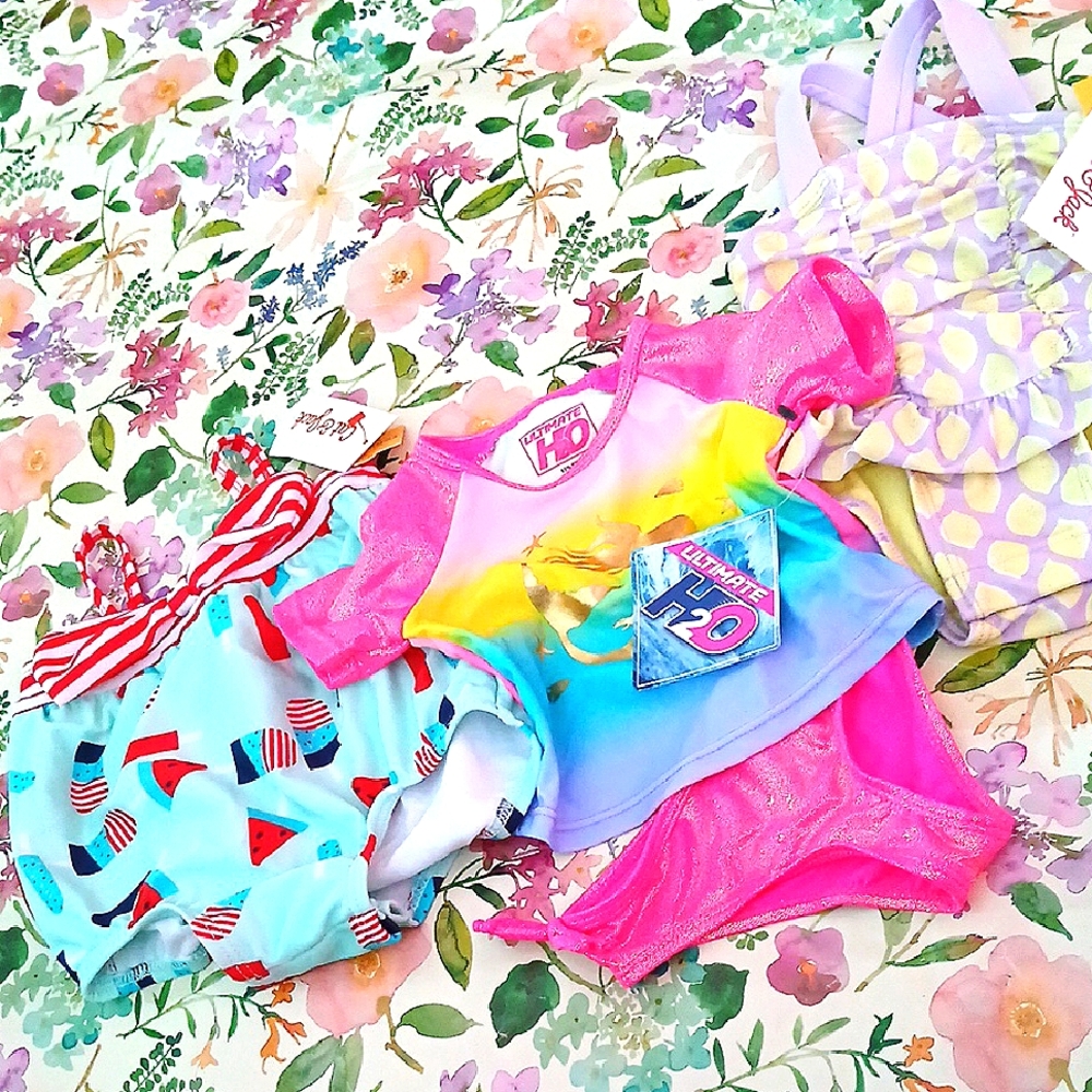 NEW-w/Tags Three Infant Girl Swimsuits, 2/$15.00